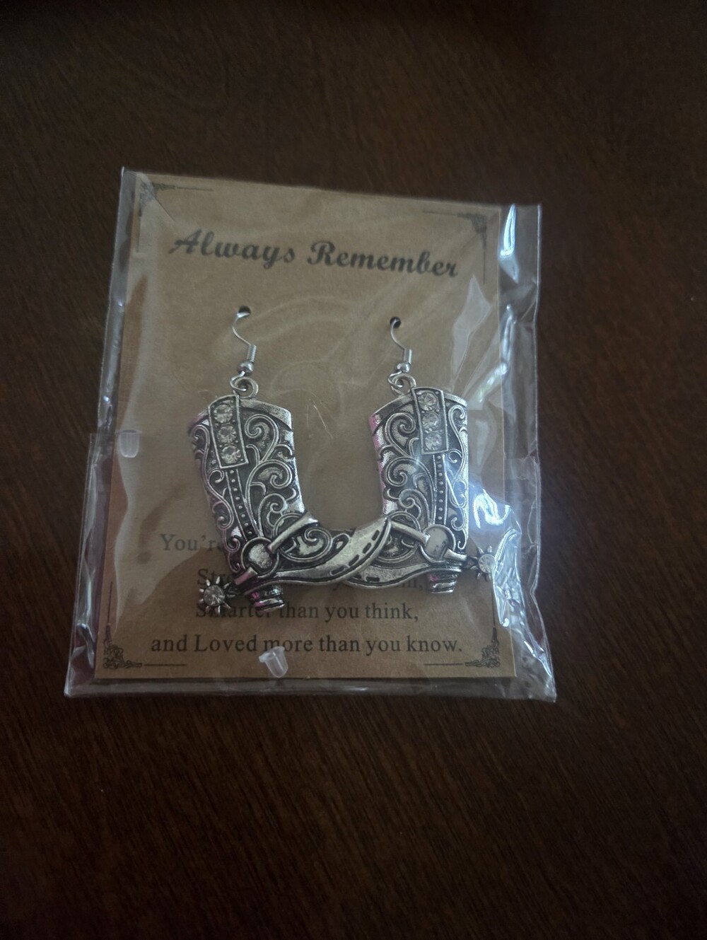 Detailed Silver Cowboy Boot Dangle Earrings - Women Jewelry